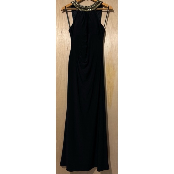 Xscape Black Maxi Dress with Gold Embellishments - Picture 2 of 10